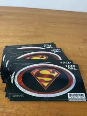 Lot of 12 Superman Stick Onz Decals 5 1/2" x 3" New Unused