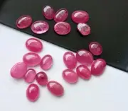 4.5x5.5mm-5.5x7.5mm Ruby Plain Oval Cabochons, Natural Mozambique Ruby, 5 Pcs