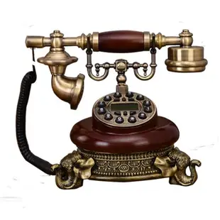 歐式復古電話機仿古家用時尚創意座機老式轉盤客廳無線插卡電話機