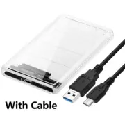 USB-C Transparent SATA External HDD SDD Hard Drive 2.5 inch USB 3.1 Enclosure US