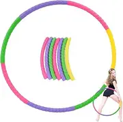 EIROVYA Hula Hoop Children, 7-Piece Plastic Removable Hullahub Hoop for Children, Hoola Hoop for Dance Fitness, Hula Hoop for Adults and Gymnastics Hoop Children, 1 Piece, bronze, Medium
