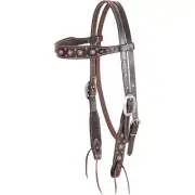 Martin Saddlery Rope Edge Antique Copper Dots Browband Headstall Null Chocolate