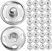 HOMSFOU 100pcs Snap Fasteners- Clothing Metal Sew on Buttons for DIY Sewing and Durable Press Studs for Jackets Pants and DIY Apparel