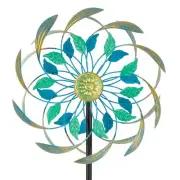 Metal Wind Spinners Outdoor,13'' Dia Green Double Wind Spinner & Sculpture,Wa...