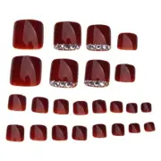 24X Full Cover Artificial Toenail Foot Fake Nails Art Tips Toe False Nails