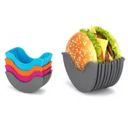 Burger Fixed Box Sandwich Storage Hamburger Silicone Shelf Food Holder Box No Touch Clean Reusable Burger Fixed Rack