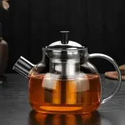 800/1500ml Glass Teapot with Stainless Steel Infuser Removable Infuser Camping