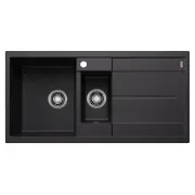 Blanco 1 1/4 Inset Bowl Left Hand Silgranit Black METRA65SLB
