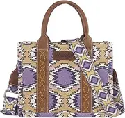 [Montana West] Wrangler Tote Bag for Women Aztec Shoulder Purses Western Handbags Boho Satchel Top-Handle with Distressed Look
