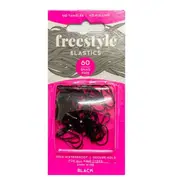 Free Style Snag Free Hair Elastic 2mm Black - 60pc