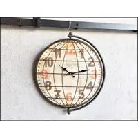 在飛比找蝦皮購物優惠-美式壁鐘 仿舊地球儀時鐘 鄉村工業風時鐘 立體鐵製世界地圖時