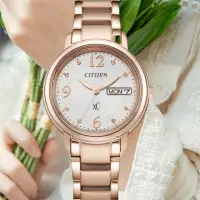 在飛比找momo購物網優惠-【CITIZEN 星辰】xC廣告款 光動能 玫瑰金優雅腕錶 