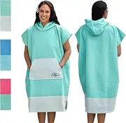 Surf Poncho Women - Hooded Towel Adult - Changing Poncho – 100% Cotton Towel Poncho - Poncho Beach Towel