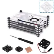 9 Layers Acrylic Transparent Case with Cooling Fan for Raspberry Pi 3B+ New D