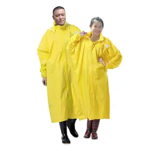 [特價]金德恩 達新牌 達新馳全開式披肩尼龍連身雨衣 黃2XL