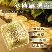 在飛比找momo購物網優惠-【暖暖生活】戶外太陽能庭院燈 LED玻璃冰磚燈 感應草坪燈 