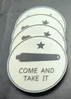 Coaster set with 4 coasters and 1 holder - handmade design- Come And Take It