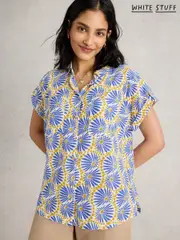White Stuff Blue Ellie Cotton Shirt (H12036) | $104