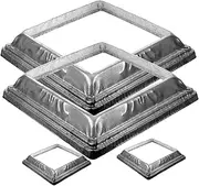 Yardenfun 4pcs Iron Post Skirt Column Wraps for Porch Sturdy Metal Fence Post Caps Decorative 100x100mm