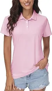 [MAGCOMSEN] Women's Polos Golf Shirts Short Sleeve UPF 50+ Collared Shirt Quick Dry Tennis Work Athletic Tops