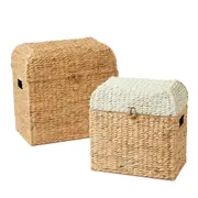 2pc Jiggle & Giggle 47cm Trunk Storage Basket Water Hyacinth Organiser Natural