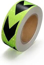 Reflective Tape， Warning Tape, Arrow Reflective Tape Self-Adhesive, High Intensity Reflective Sticker, Marking Tape, 25 Meters x 5 cm(Green Black)