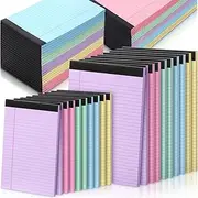 Affrolling 40 Packs Legal Pads 8.5 x 11 Inch and 5 x 8 Inch Colored Legal Pads Wide Ruled Note Pads Multicolor Perforated Lined Writing Pads for Home Study, Office To Do Lists, 50 Sheet Per Notepad