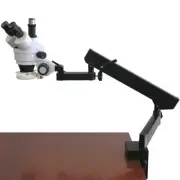 AmScope 7X-45X Trinocular Zoom Stereo Microscope +Articulating Arm w Clamp+Light