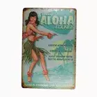 Tin Sign ALOHA LOUNGE Sprint Drink Bar Whisky Rustic Look