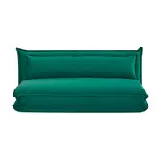 Happy Double Folding Sofa Bed Fabric Cover Metal Frame Green