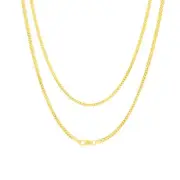 14K Yellow Gold Solid Franco 2mm Diamond Cut Spiga Wheat Chain Mens Necklace 22"