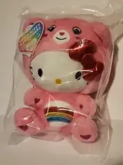 Care Bears Hello Kitty Dressed As Cheer Bear 9" Fun-Size Plush - NEW IN PLASTIC