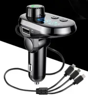 Car Bluetooth 5.0 FM Transmitter Wireless Handsfree Audio Receiver Car Charger