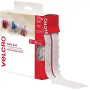 Sticky Back Hook and Loop Fasteners 15Ft X 3/4In Roll White