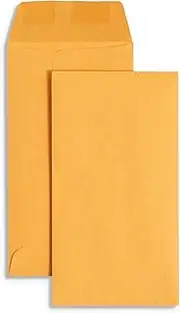 Blue Summit Supplies 500#7 Coin Envelopes, Gummed Seal, 28 lb Brown Kraft Coin Envelopes, for Holding Coins and Keys, Number 7 Size, 3 1/2” X 6 1/2”, 500 Pack