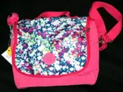 Kipling Brushed Floral Pink Combo Kichirou Pink Insulated Lunch Bag w/ Monkey Ke