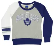 Reebok Toronto Maple Leafs NHL Girls' Youth (7-16) Amethyst Fleece Crew, Grey