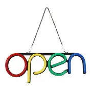 OPEN LED Neon Sign Tube Light Handmade Visual Artwork Bar Pub Club Hanging Wall Lamp Decor