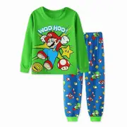 Super Mario Theme Boys Kids Long Sleeve Pajamas Set Pjs Sleepwear Nightwear Pyjamas Outfit -NMAOV B 6-7 Years