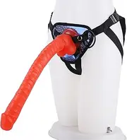 HGDTYRI Strap On Dildo 41cm Extra Long Silicone Strap-On Penis Removable Dildos with Strong Suction Cup 3 O-Rings Anal Dildo Sex Toys for Women Couples(D Red)