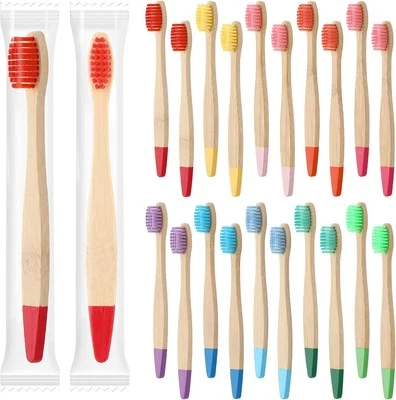20 Pieces Kids Bamboo Soft Bristles Toothbrushes Toddler Toothbrush Manual...
