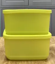 Tupperware Basic Brights Square 650ml/2-1/4 cups containers-Set of 2-NEW