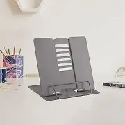 Small Desk Book Stand Metal Reading Rest Book Holder Adjustable Cookbook Grey
