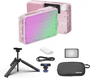 Amaran Ace 25c Kit Camera Video Light with Carrying Case,Mini Tripod,25w CCT 2300K-10000K RGB Pocket Light Support APP Control,Rechargeable PD Charging for TikTok, Creator, Photographer(Pink)