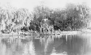 The fountain in Lake Wendouree Ballarat Victoria ca 1895 OLD PHOTO