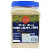 NEW Mokshaa Premium Quality Hulled White Sesame Seeds 1.2kg Jar 100% Pure Health