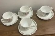 Casual Gourmet Garden Coffee/Tea Cup & Saucer Set of 4. By Noritake.