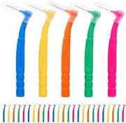 NOLITOY 30pc Set Angled Interdental Brush Soft Toothbrush Heads for Cleaning Tools Brush for