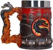 Mortal Kombat Tankard Collectible Mug, Black/Red Dragon, 15.5cm