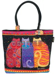 Laurel Burch Shoulder Zipper Top 19"X5"X15"-Feline Friends (Pack of 1)